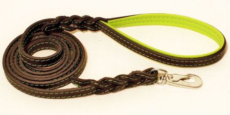 Läderkoppel 12mmx180cm, svart/lime dekorsytt