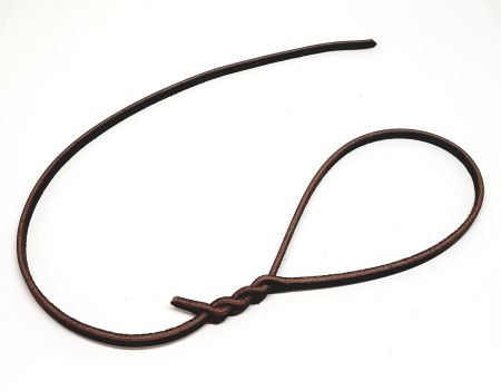 Läderkoppel, brun oflätad, 6mm bredd