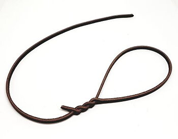 Läderkoppel, brun oflätad, 6mm bredd