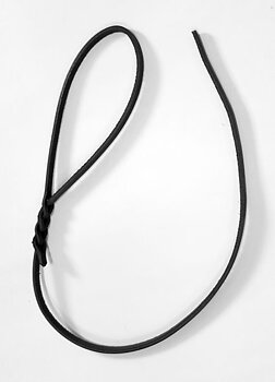Läderkoppel, svart oflätad, 6mm bredd