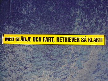 Dekal - Med glädje .. retiever (5x48 cm)