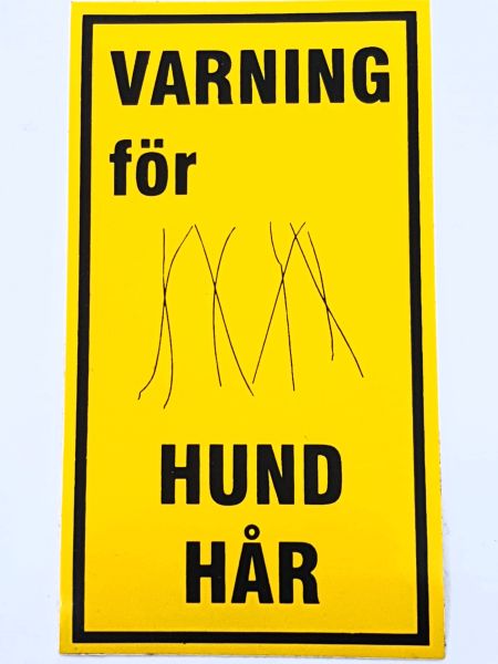 Dekal Klister - Varn. för hundhår (9x5,5 cm)