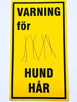 Dekal Klister - Varn. för hundhår (9x5,5 cm)
