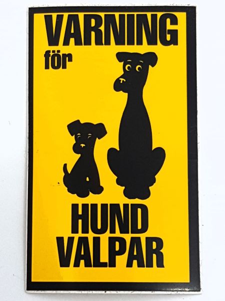 Dekal Klister - Varn. för hundvalpar (9x5,5 cm)
