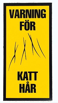 Dekal Klister - Varn. för katthår (9x5,5 cm)