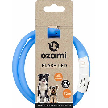 Blinkhalsband led 70cm, Blå