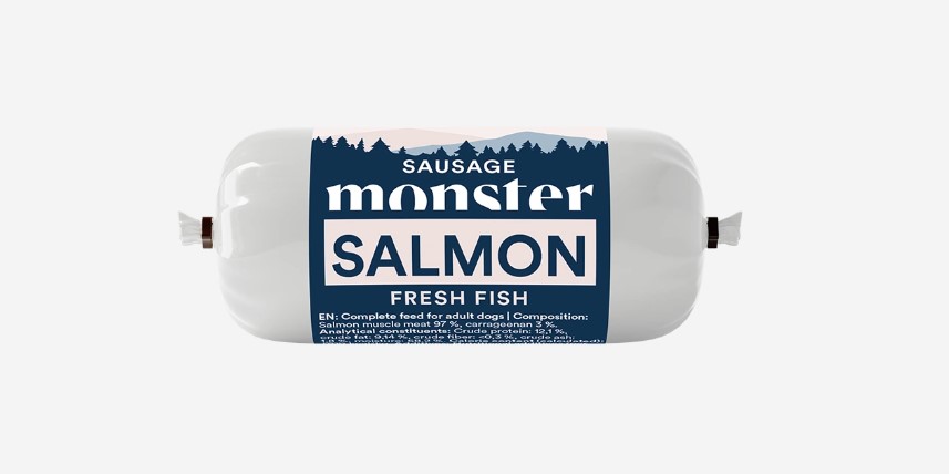 Monster Dog Sausage Salmon, 80g