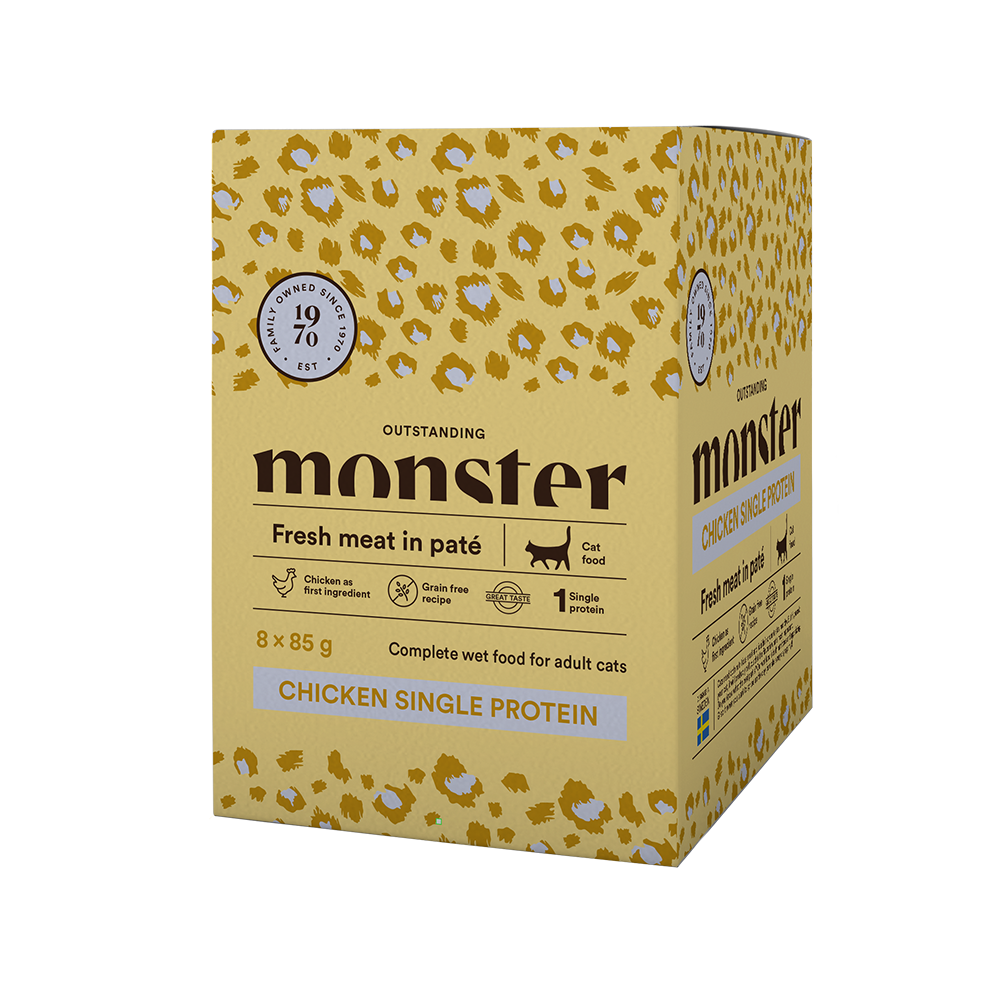 Monster Cat Pouches Adult, chicken 85g, 8-pack