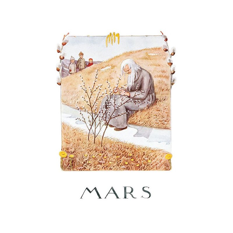 Vykort Mars Årets saga Elsa Beskow