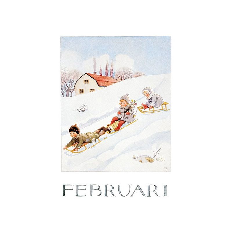Vykort Februari Årets saga Elsa Beskow