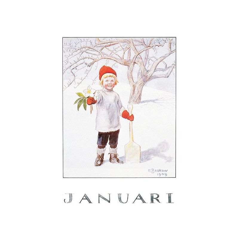 Vykort Januari Årets saga Elsa Beskow