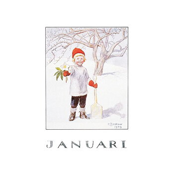 Vykort Januari Årets saga Elsa Beskow