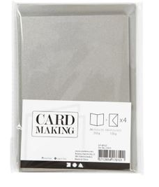 Kort och kuvert, Grå med pärlemorseffekt - 2