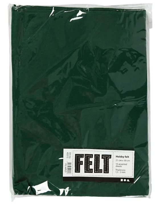 Hobbyfilt Grön, 10 st