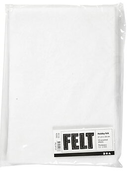 Hobbyfilt Vit, 10 st