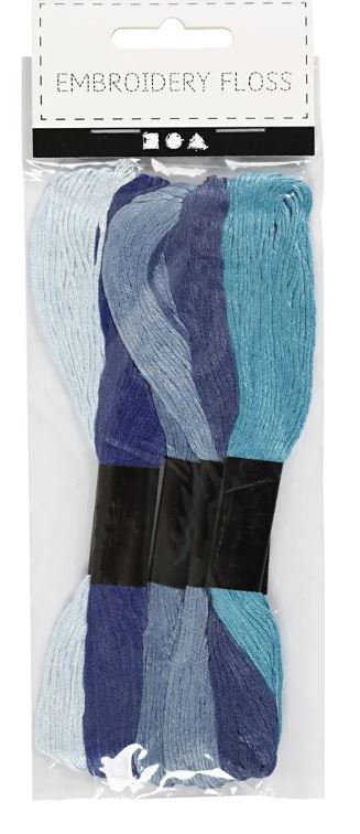 Broderigarn, blå - 2