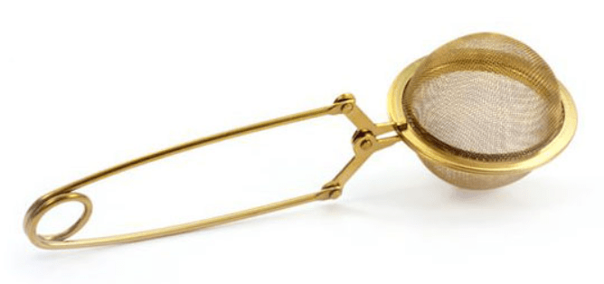 Teboll tång guldfärgad 50mm