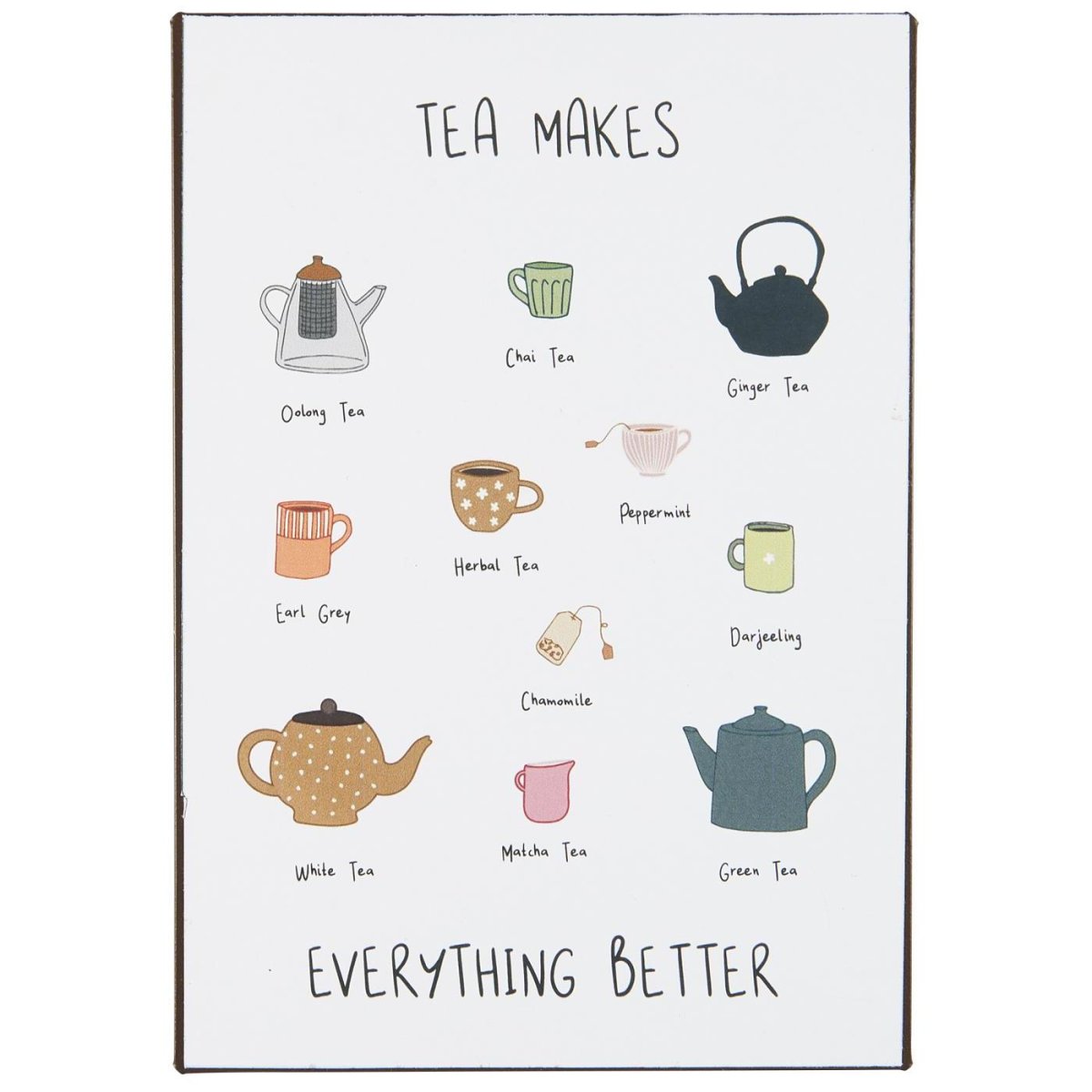 Metallskylt - Tea makes everything better