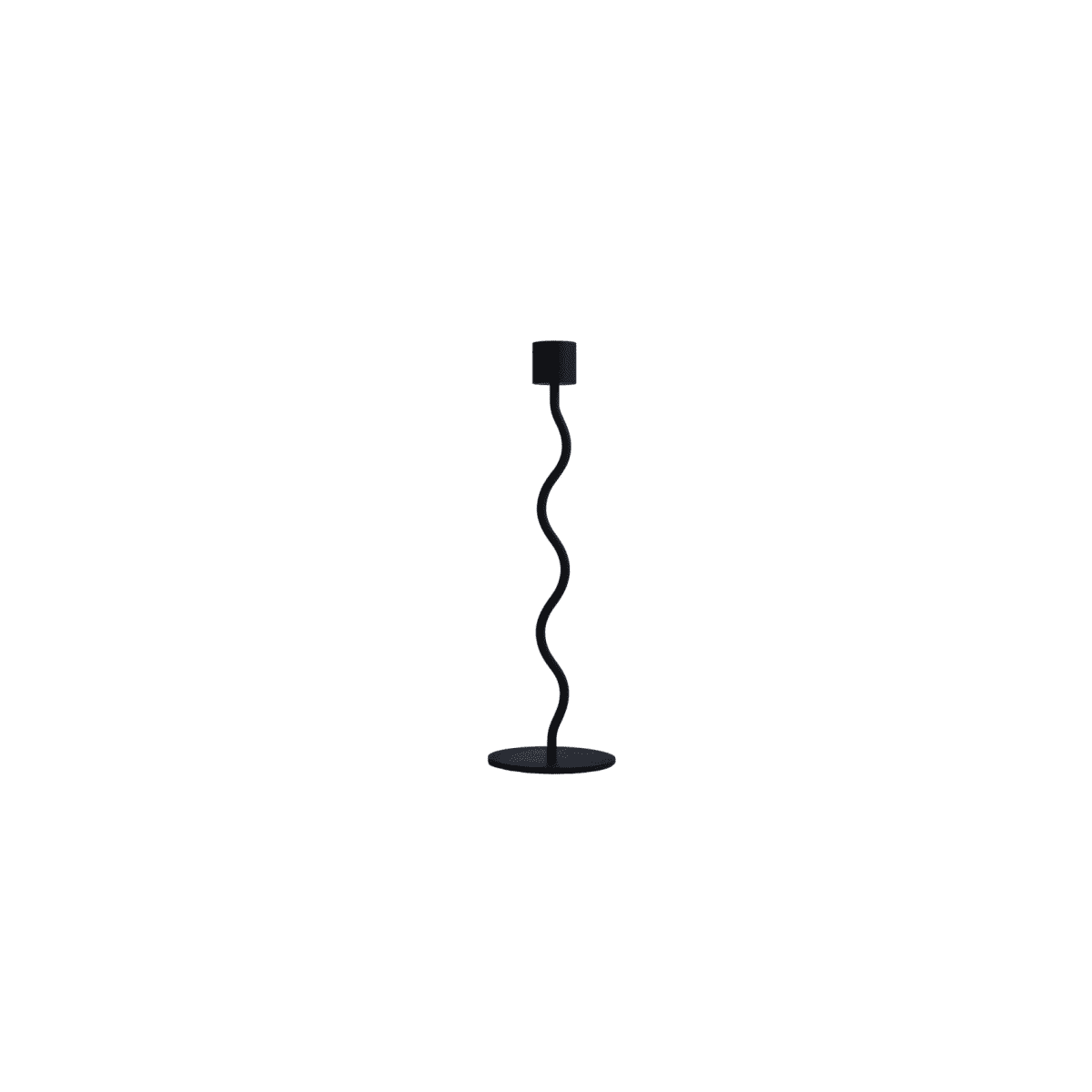 Ljusstake, Curved 26 cm Black