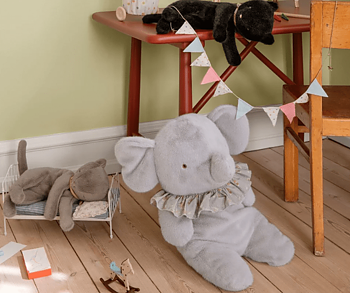 Elefant plush, Big - Blue/grey