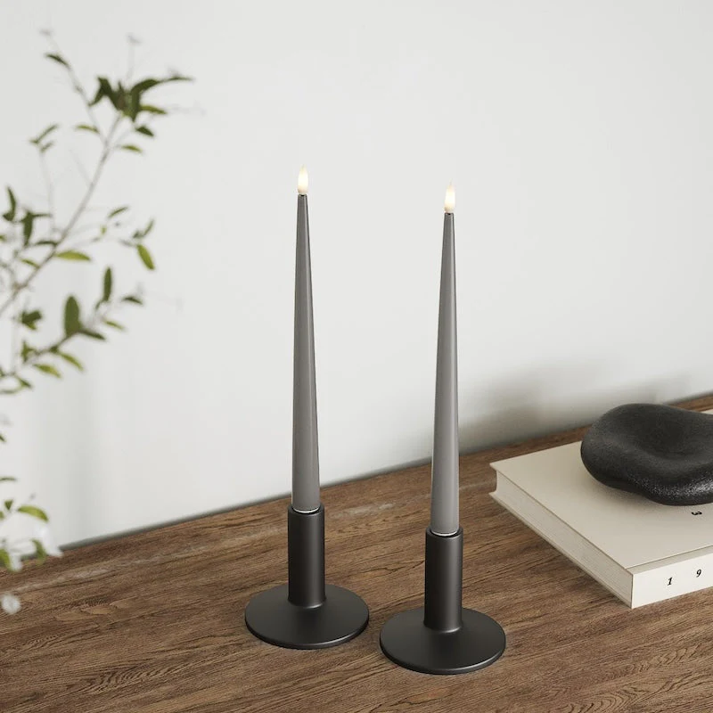 Lackade LED-ljus, 2-set Grå - 2