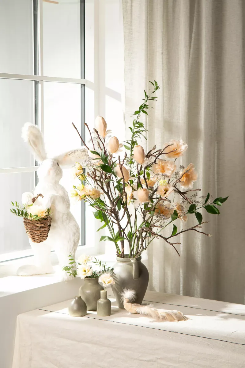 Fjäderblomma med clip, vanilj - 2