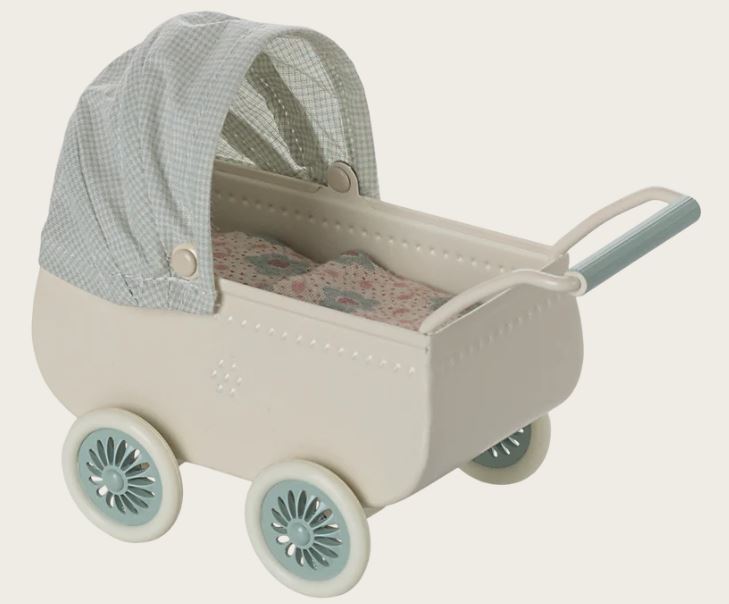 Barnvagn med baby mus, mint - 3