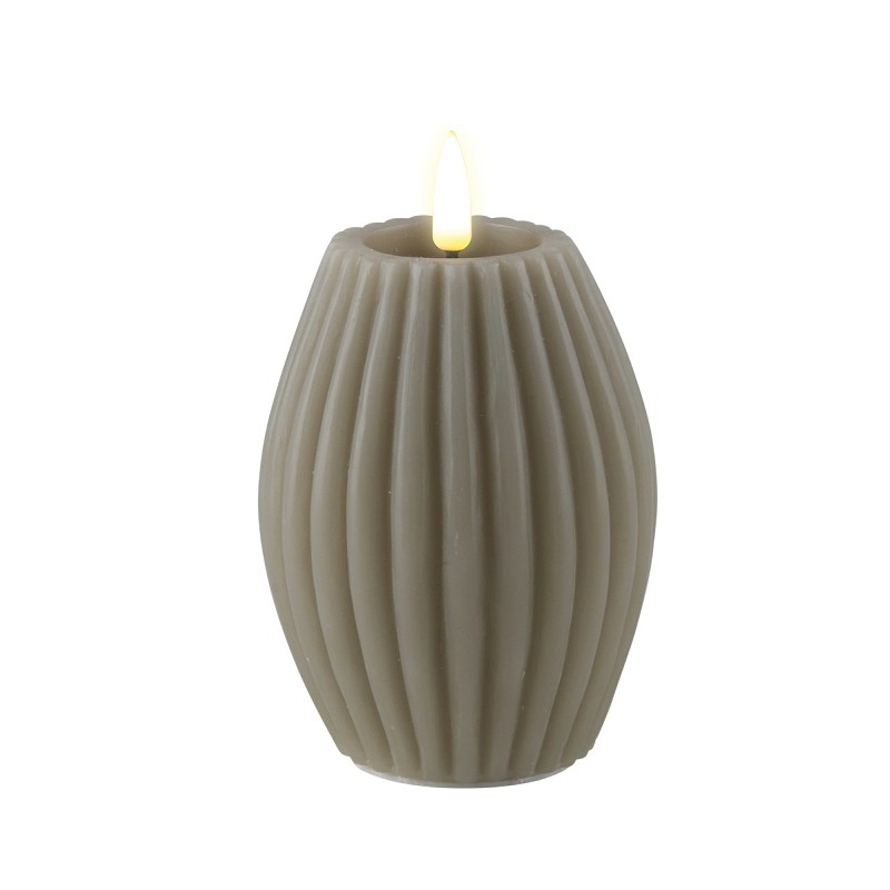Blockljus Rille LED, sand 7,5x10 cm
