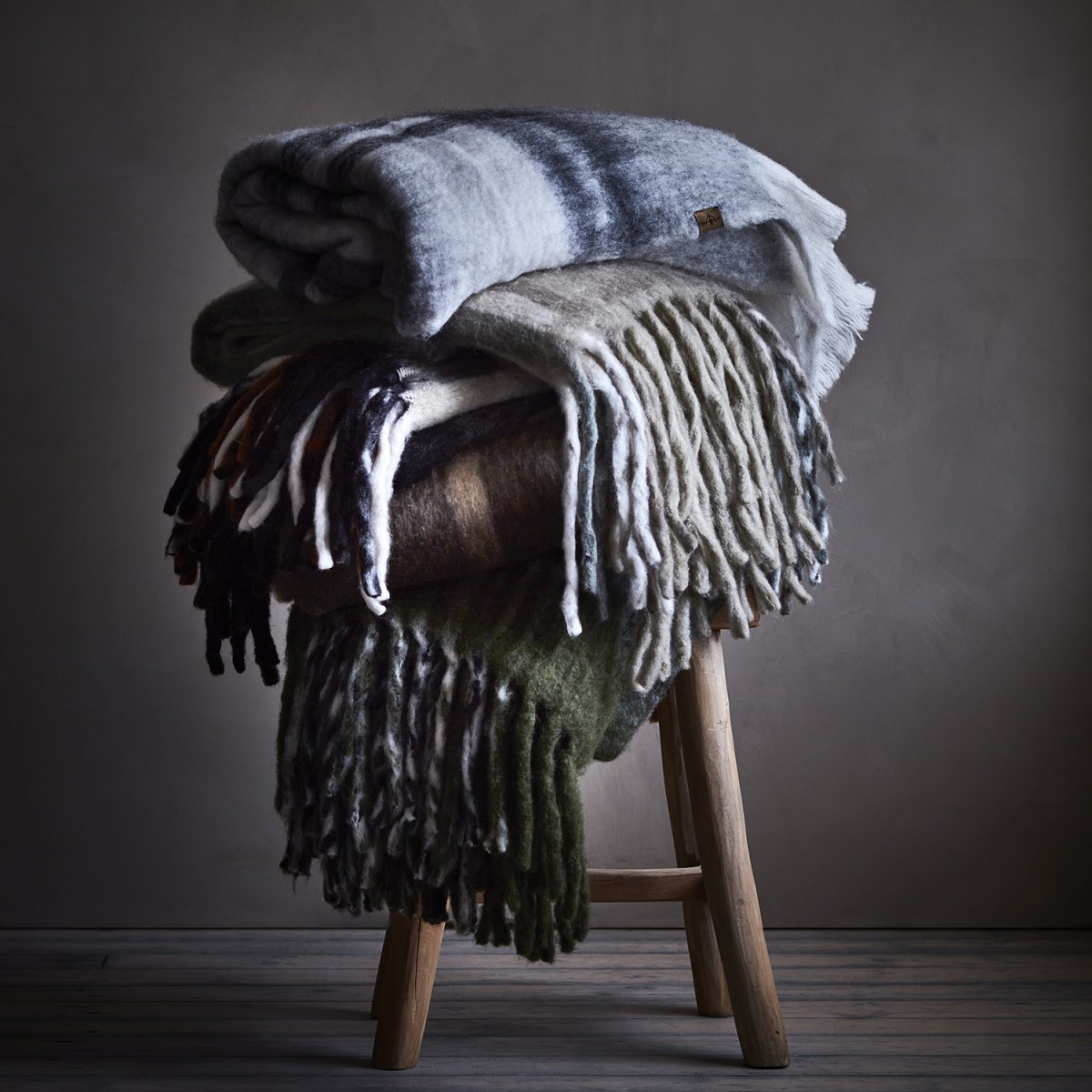 Pläd Frasse, brun/beige/grå - 4