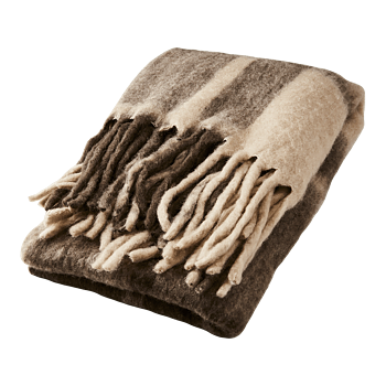 Pläd Frasse, brun/beige/grå