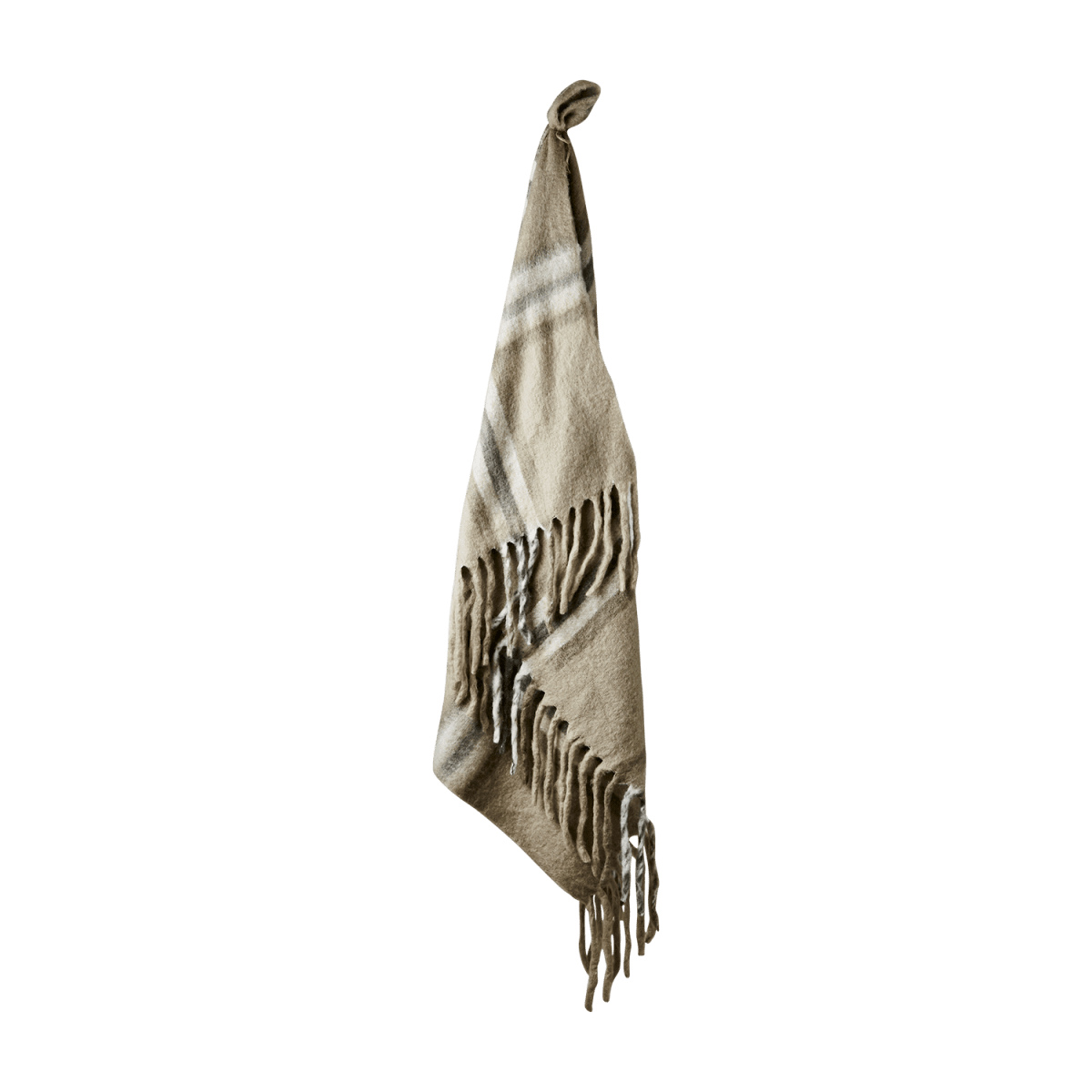 Pläd Frasse, beige/grå/grön - 3