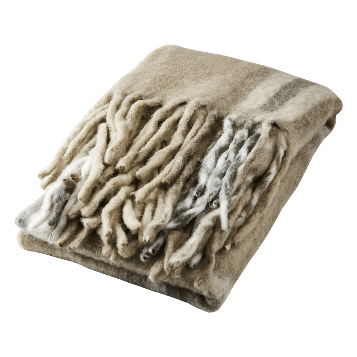 Pläd Frasse, beige/grå/grön - 2