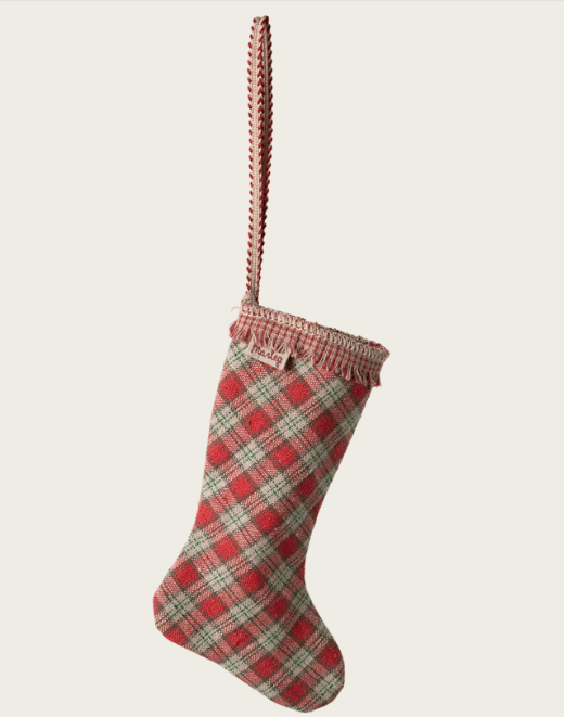 Julstrumpa mini, rödrutig Maileg tillbehör