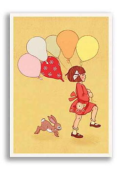 Belle & Boo vykort - Balloons