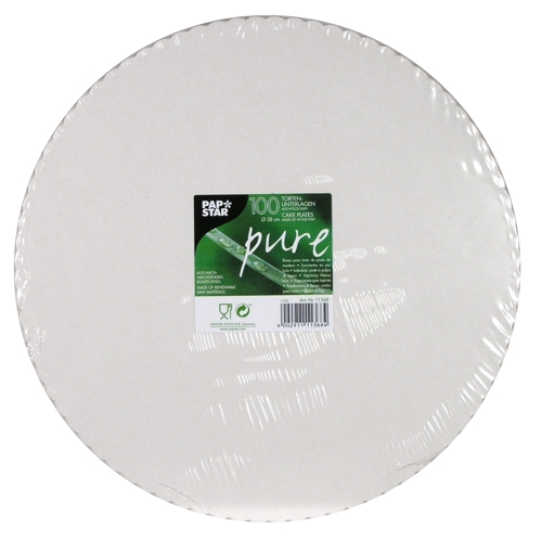 Tårtunderlägg i papp "pure" Vit - Ø 28 cm