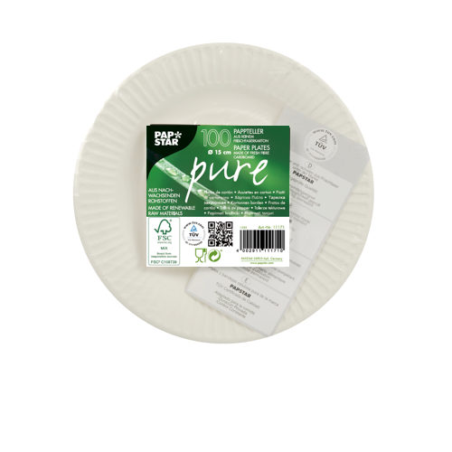 Papperstallrik "pure" Vit - Ø 15 cm