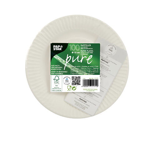 Papperstallrik "pure" Vit - Ø 15 cm