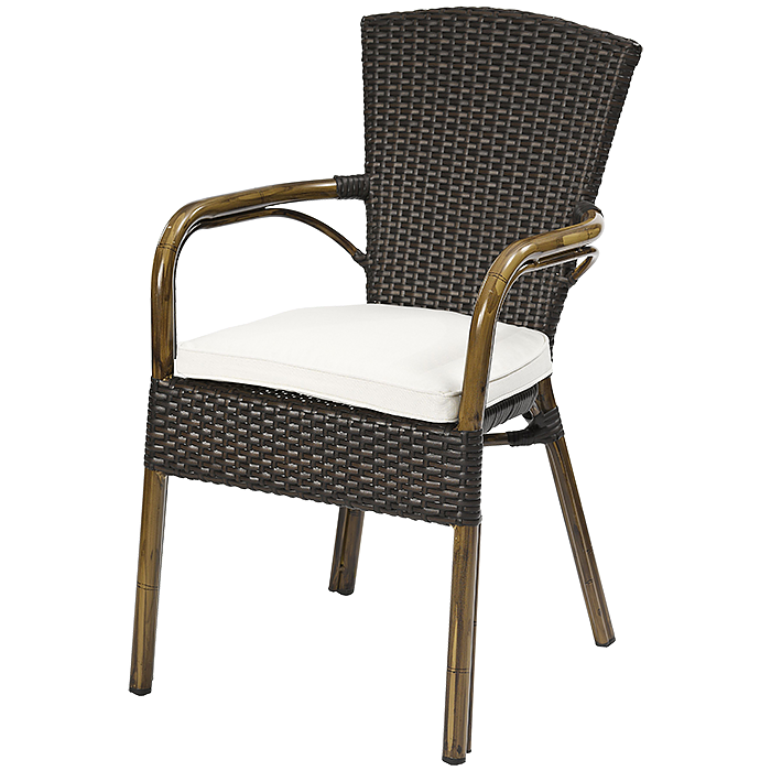 Spring de Luxe Mocha, karmstol med bambu-look