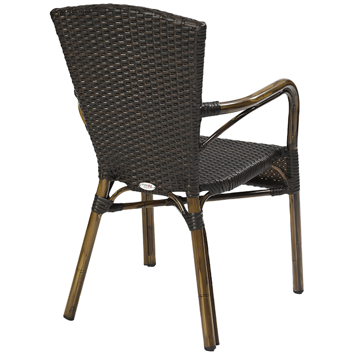 Spring de Luxe Mocha, karmstol med bambu-look - 6