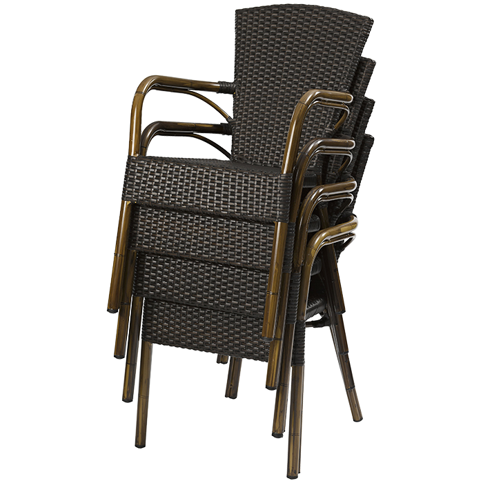 Spring de Luxe Mocha, karmstol med bambu-look - 7
