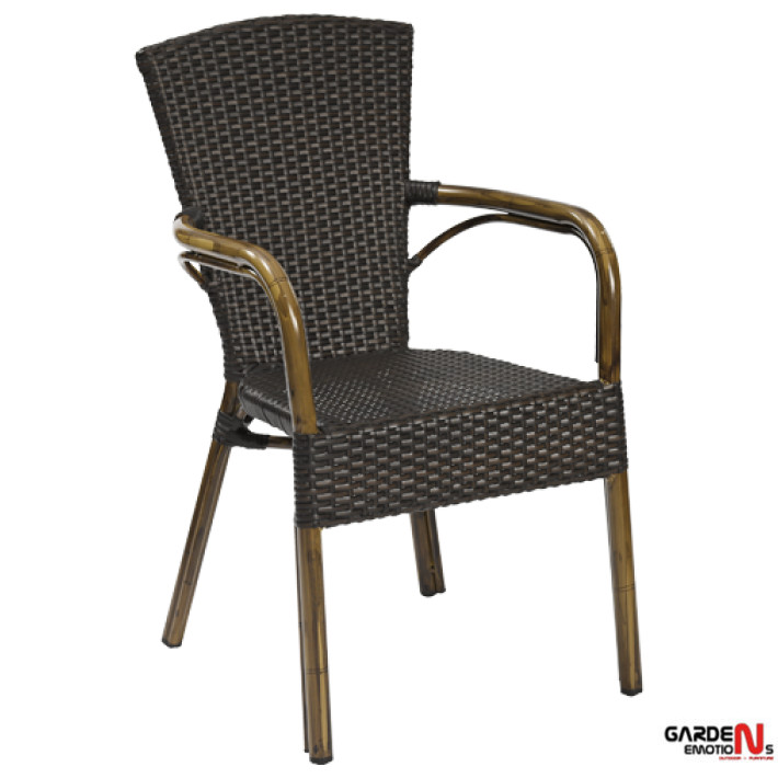 Spring de Luxe Mocha, karmstol med bambu-look