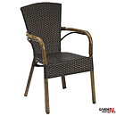Spring de Luxe Mocha, karmstol med bambu-look
