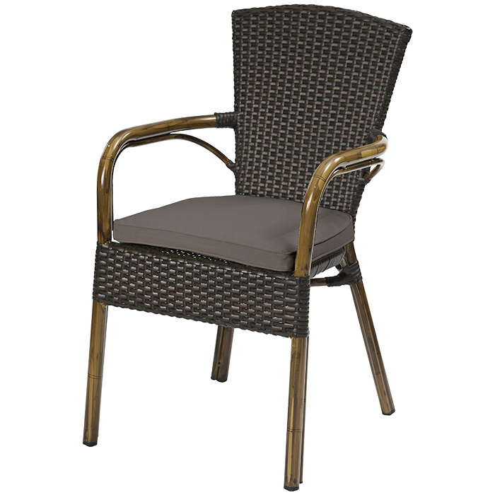Spring de Luxe Mocha, karmstol med bambu-look - 5