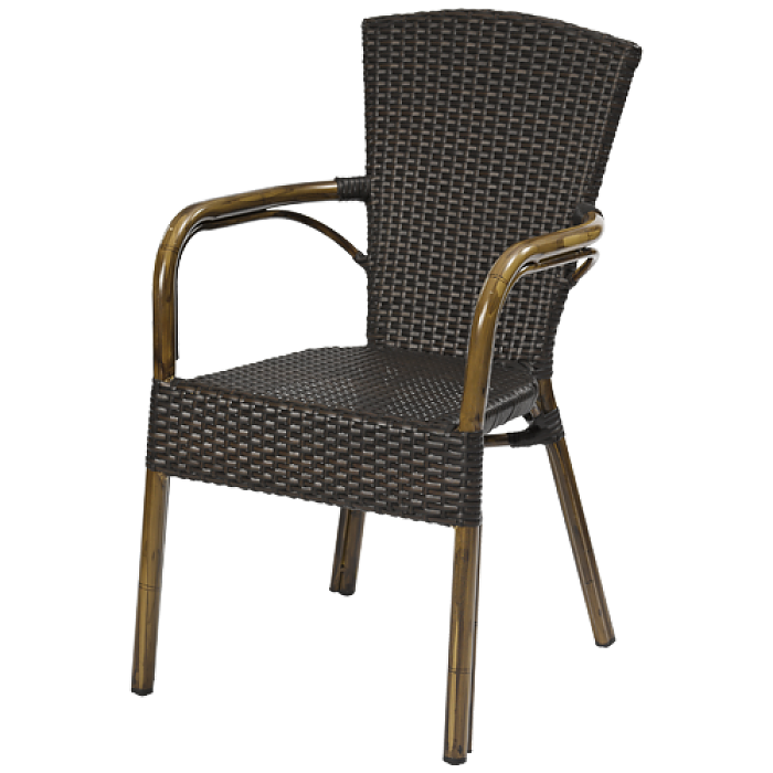 Spring de Luxe Mocha, karmstol med bambu-look
