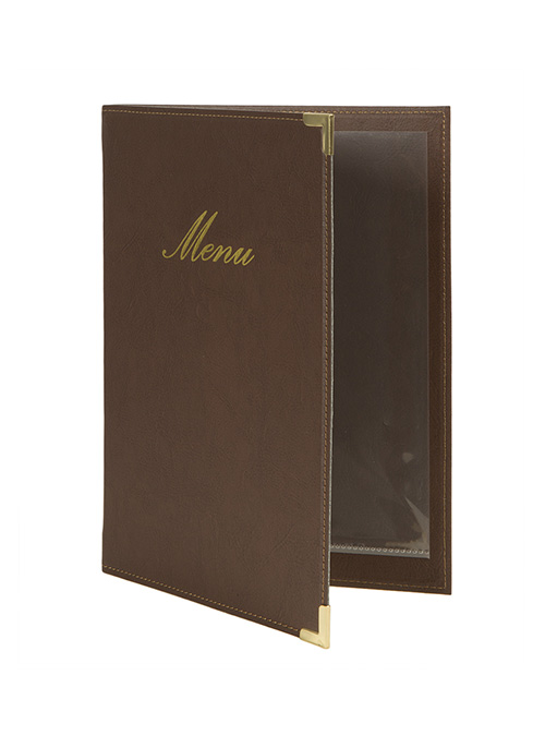 Menypärm Classic, A4, PU-läder, brun - 3