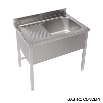Diskbänk, enkel ho höger, - Djup 40 - 60 cm