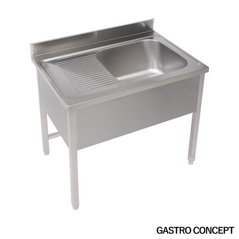 Diskbänk, enkel ho höger, - Djup 40 - 60 cm