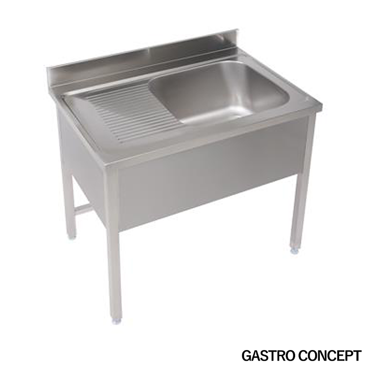 Diskbänk, enkel ho höger, - Djup 40 - 60 cm