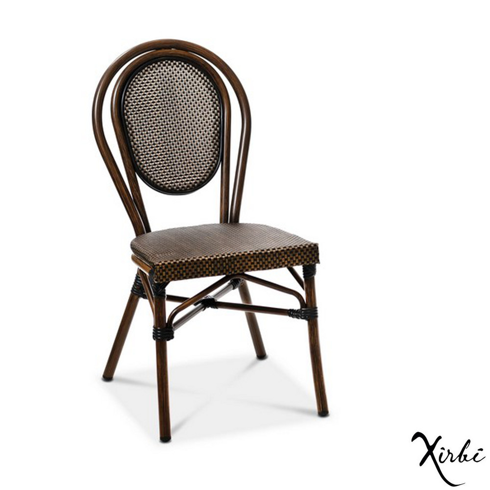 Stol Rennes, svart/brun textiline