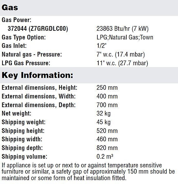 Lavastensgrill Gas, 400 - EVO700